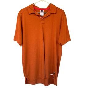 The North Face Polo Shirt Orange‎ Large VaporWick Short Sleeve Golf Logo Outdoor